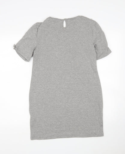 ASOS Womens Grey  Polyester Jumper Dress  Size 8  Round Neck