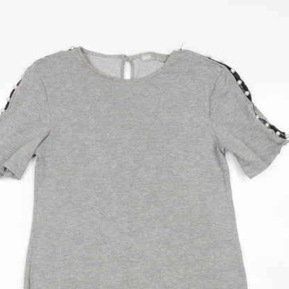 ASOS Womens Grey  Polyester Jumper Dress  Size 8  Round Neck