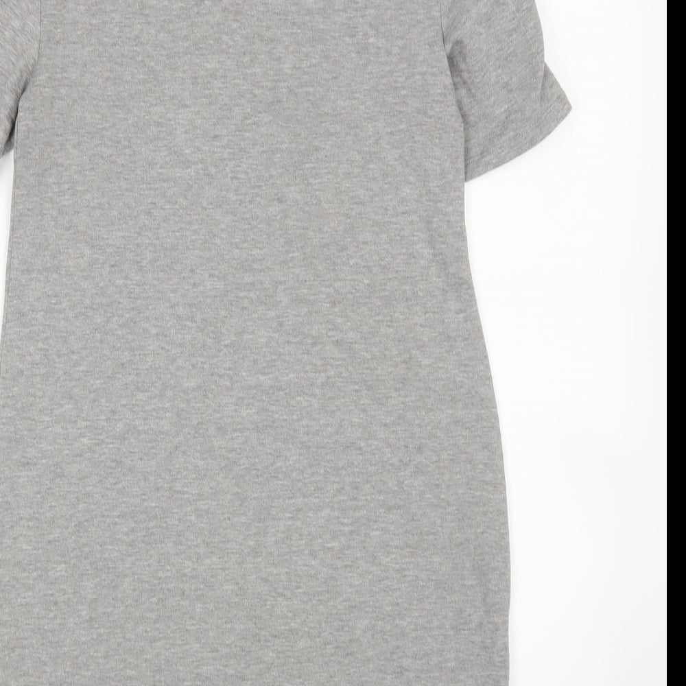 ASOS Womens Grey  Polyester Jumper Dress  Size 8  Round Neck