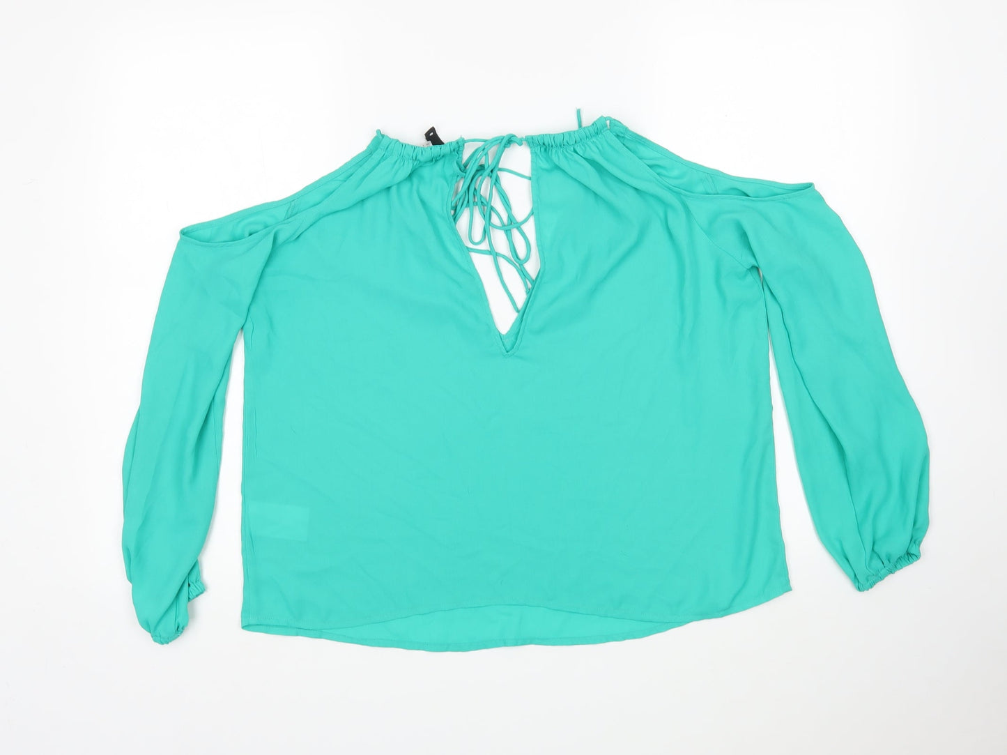 Womens UK Size 8 H&M Green Basic Blouse