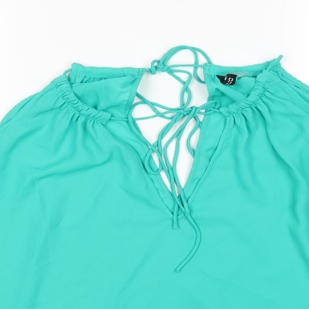 Womens UK Size 8 H&M Green Basic Blouse