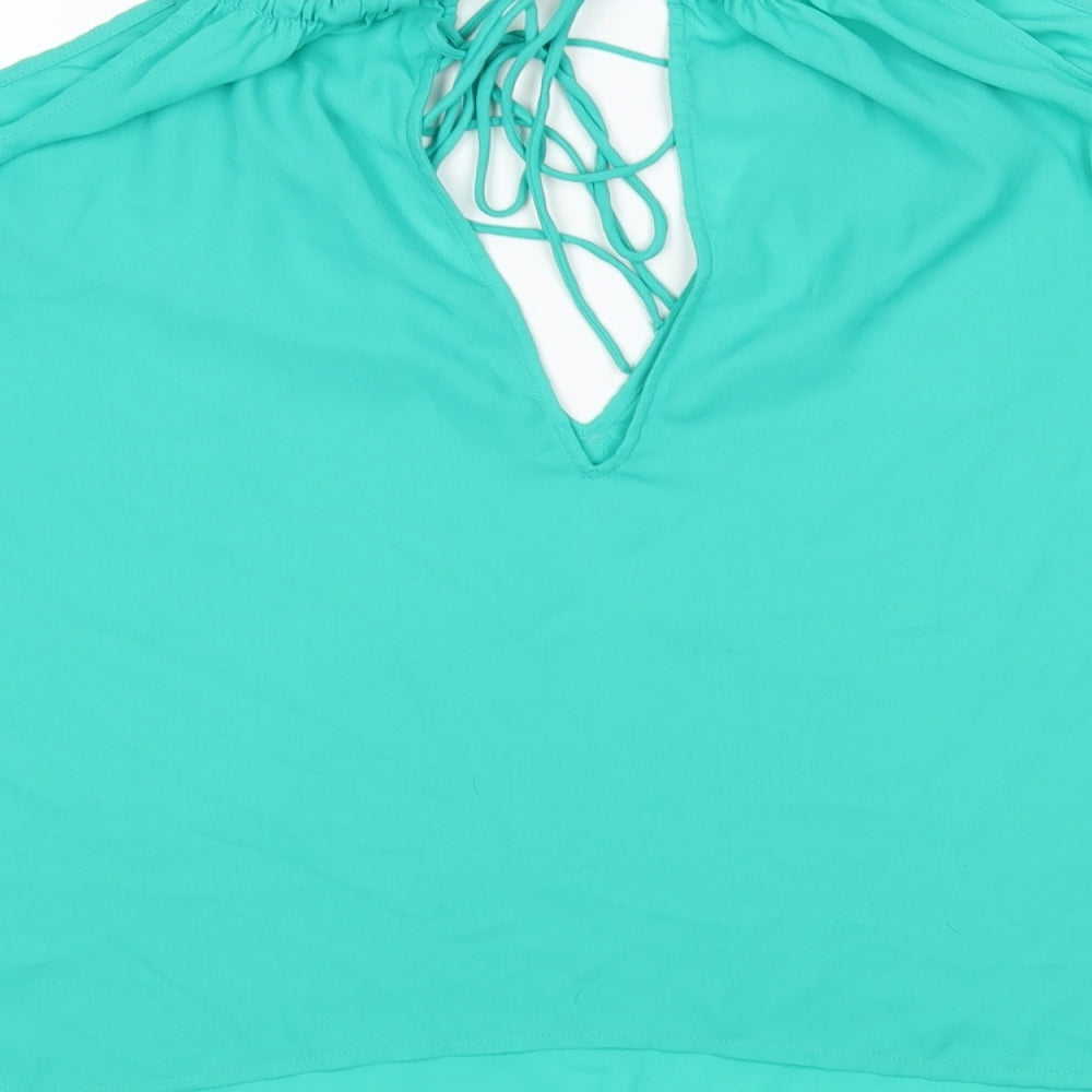 Womens UK Size 8 H&M Green Basic Blouse