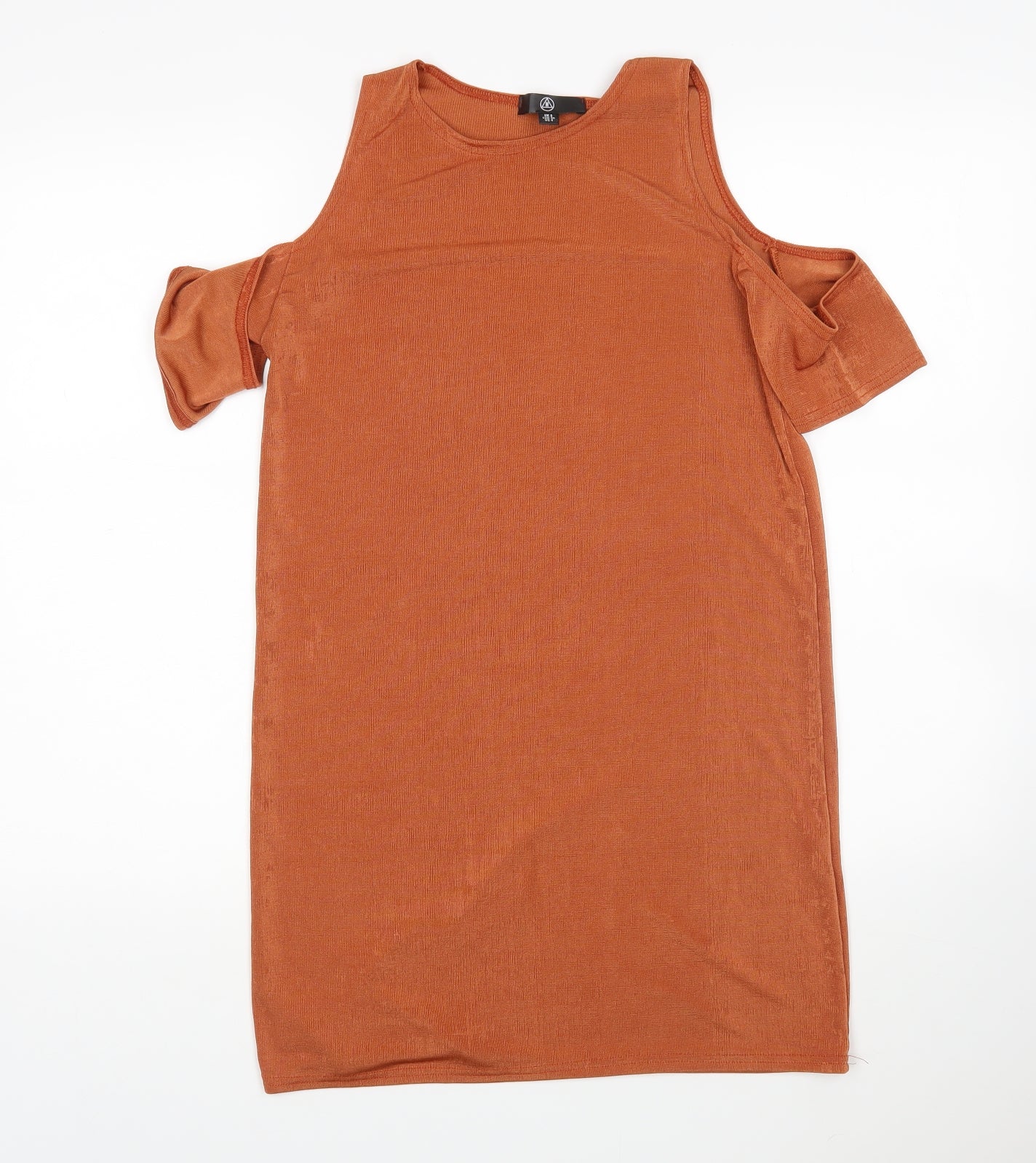 Missguided Womens Brown  Polyester A-Line  Size 8  Round Neck