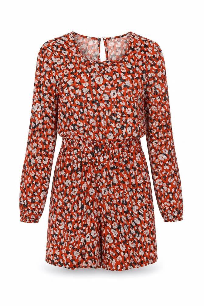 H&M Womens Multicoloured Animal Print Viscose Playsuit One-Piece Size 8 L4 in
