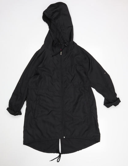Womens UK Size S Denim CO Black Parka Coat