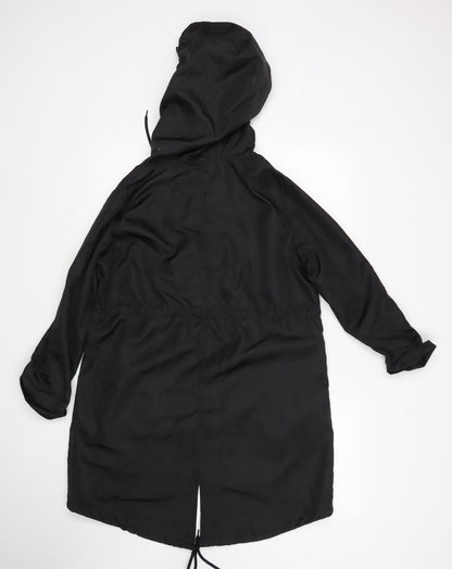 Womens UK Size S Denim CO Black Parka Coat