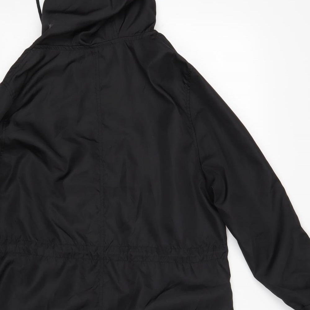 Womens UK Size S Denim CO Black Parka Coat