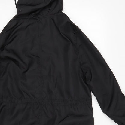 Womens UK Size S Denim CO Black Parka Coat