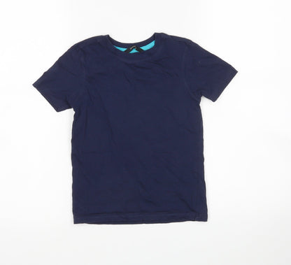 George Boys Blue  Cotton Basic T-Shirt Size 5-6 Years Round Neck