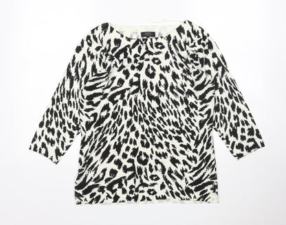 Papaya Womens Multicoloured Round Neck Animal Print Acrylic Pullover Jumper Size 12