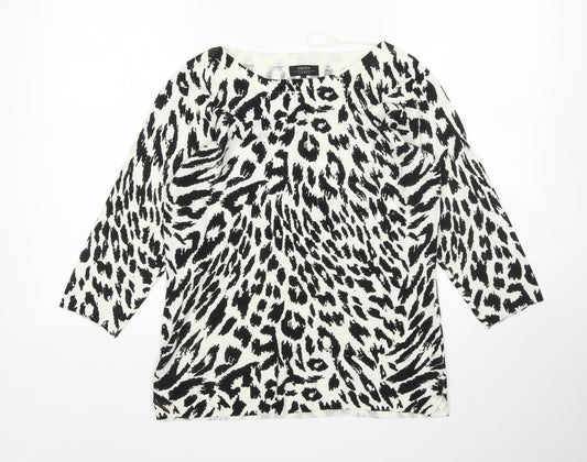Papaya Womens Multicoloured Round Neck Animal Print Acrylic Pullover Jumper Size 12