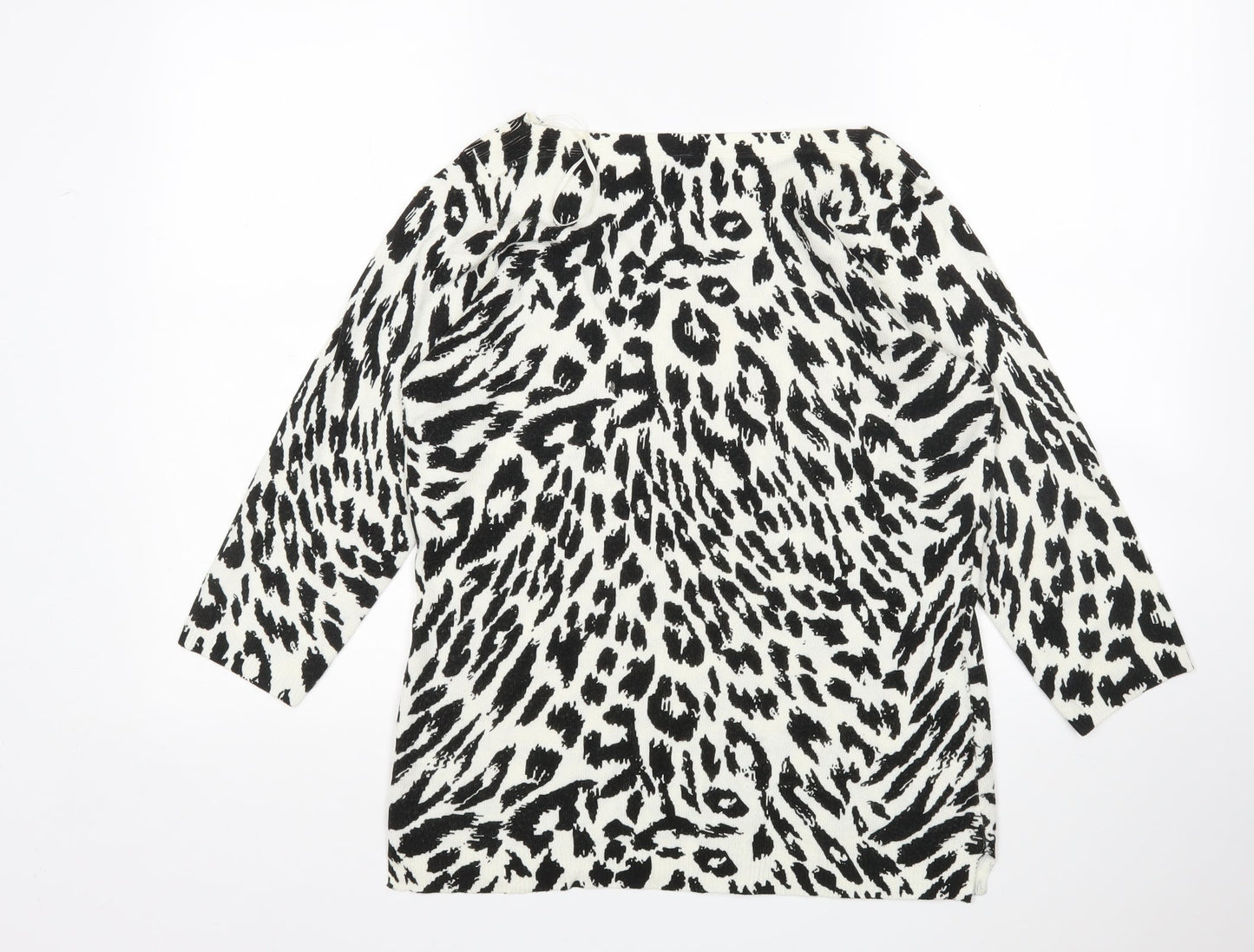 Papaya Womens Multicoloured Round Neck Animal Print Acrylic Pullover Jumper Size 12