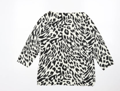 Papaya Womens Multicoloured Round Neck Animal Print Acrylic Pullover Jumper Size 12