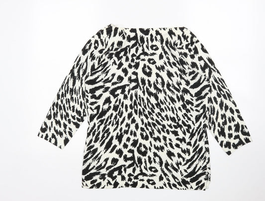 Papaya Womens Multicoloured Round Neck Animal Print Acrylic Pullover Jumper Size 12