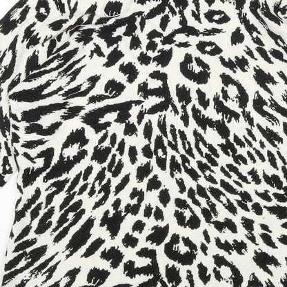 Papaya Womens Multicoloured Round Neck Animal Print Acrylic Pullover Jumper Size 12