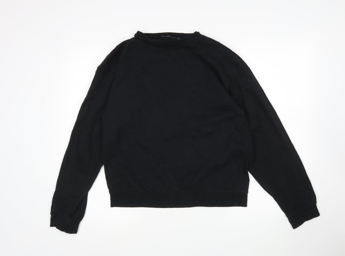 In the Style Womens Black  Cotton Pullover Sweatshirt Size S