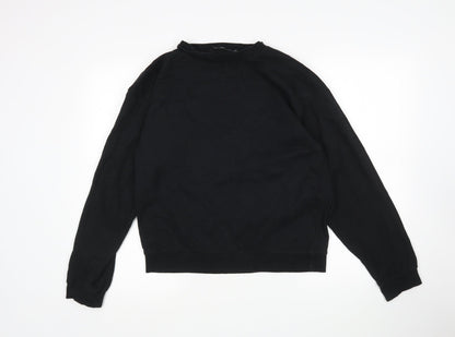 In the Style Womens Black  Cotton Pullover Sweatshirt Size S
