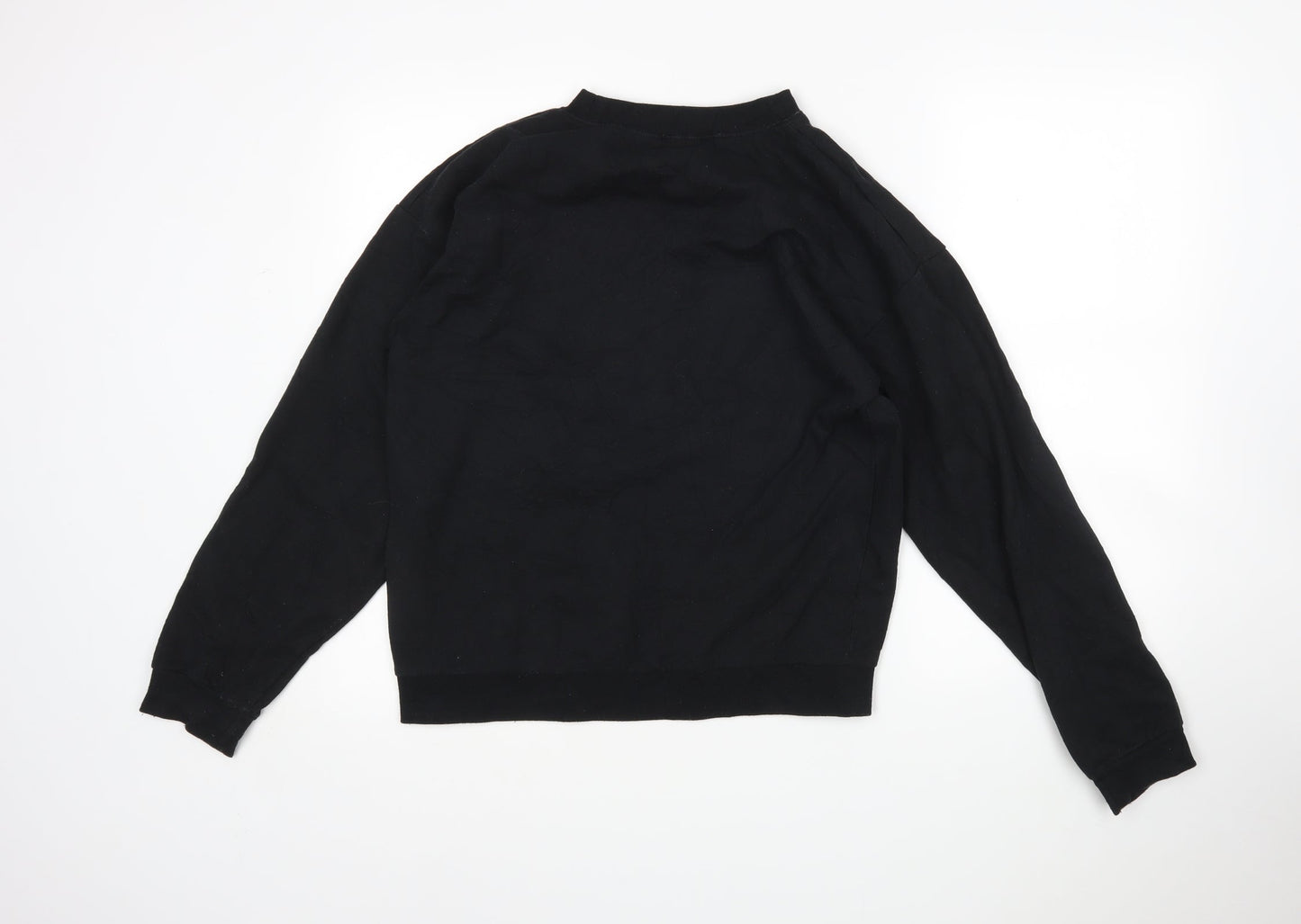 In the Style Womens Black  Cotton Pullover Sweatshirt Size S