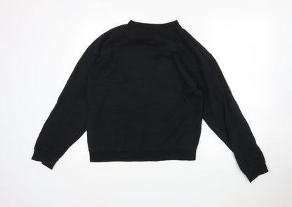In the Style Womens Black  Cotton Pullover Sweatshirt Size S