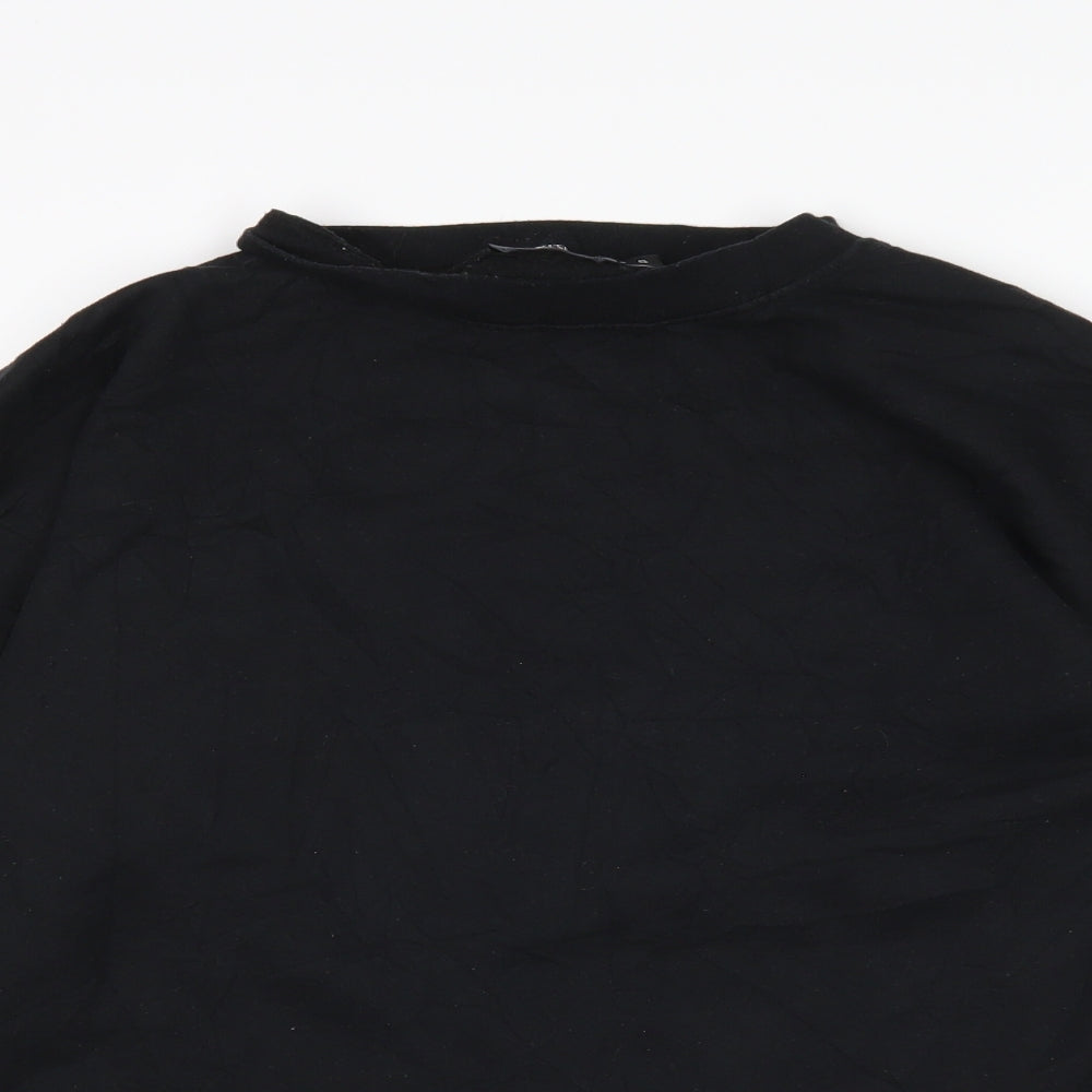 In the Style Womens Black  Cotton Pullover Sweatshirt Size S