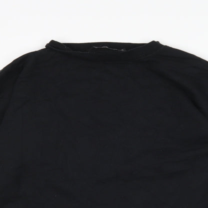 In the Style Womens Black  Cotton Pullover Sweatshirt Size S