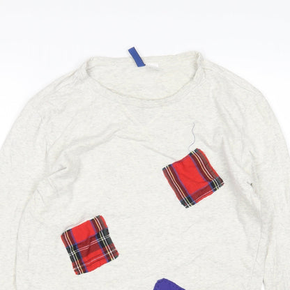 H&M Womens Grey  Cotton Pullover Sweatshirt Size S