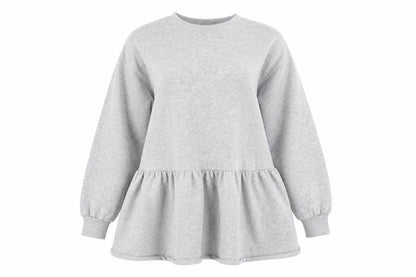 Front view of Primark women’s grey cotton jumper dress size 2xs round neck