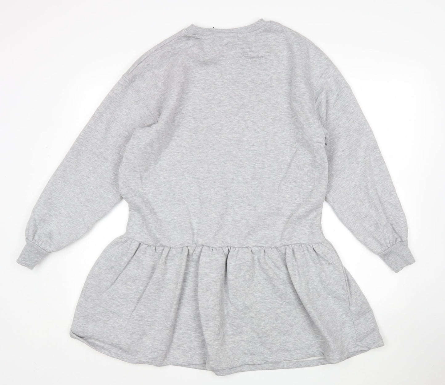 Primark Womens Grey  Cotton Jumper Dress  Size 2XS  Round Neck