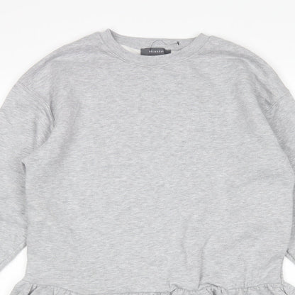 Primark Womens Grey  Cotton Jumper Dress  Size 2XS  Round Neck