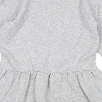 Primark Womens Grey  Cotton Jumper Dress  Size 2XS  Round Neck