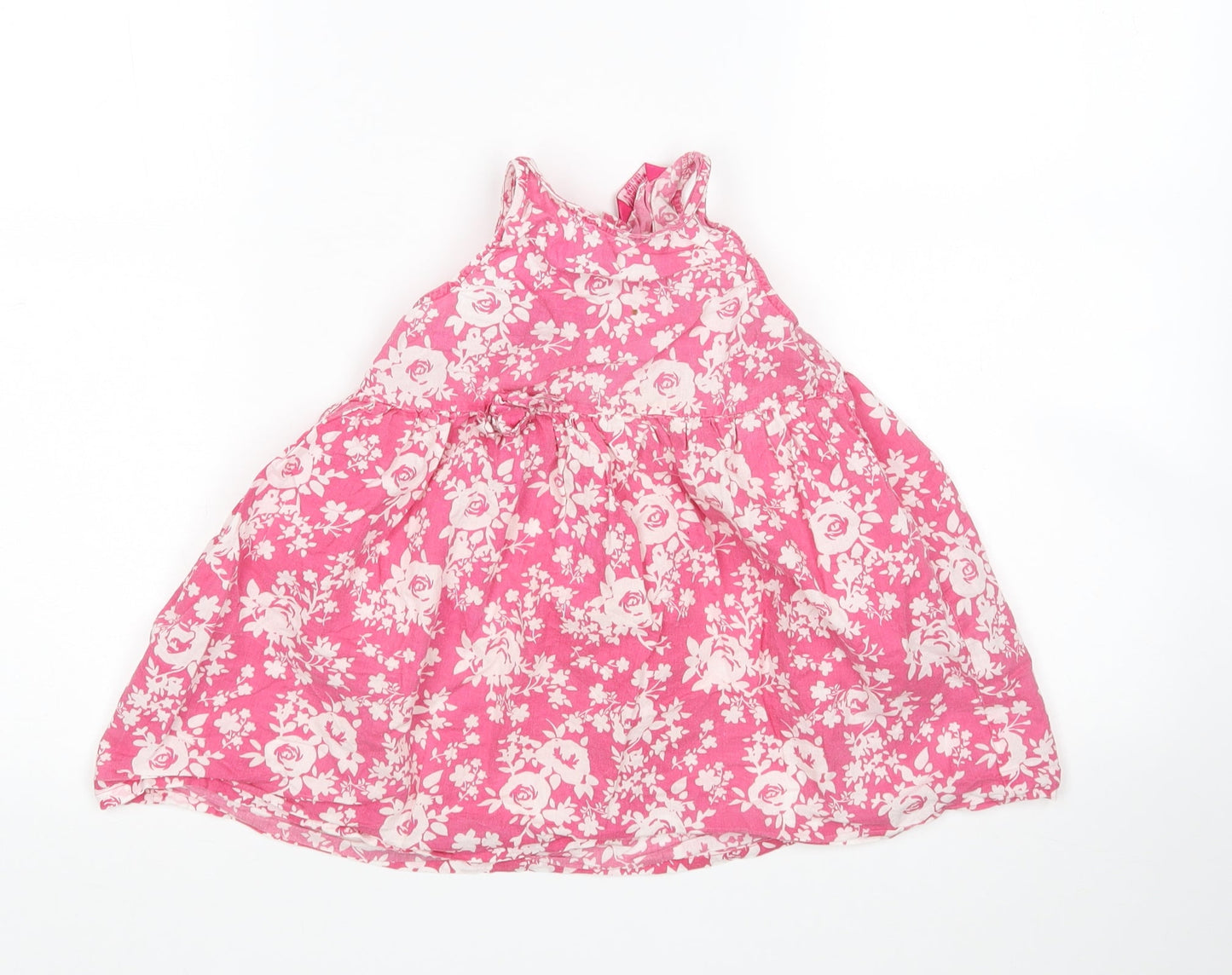 YD Girls Multicoloured Floral Cotton A-Line  Size 3-4 Years  Square Neck