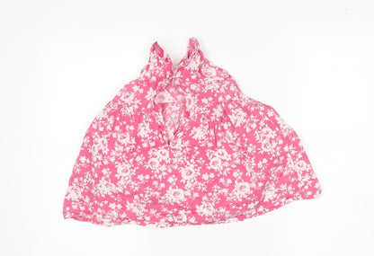 YD Girls Multicoloured Floral Cotton A-Line  Size 3-4 Years  Square Neck