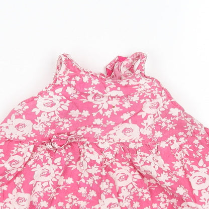 YD Girls Multicoloured Floral Cotton A-Line  Size 3-4 Years  Square Neck