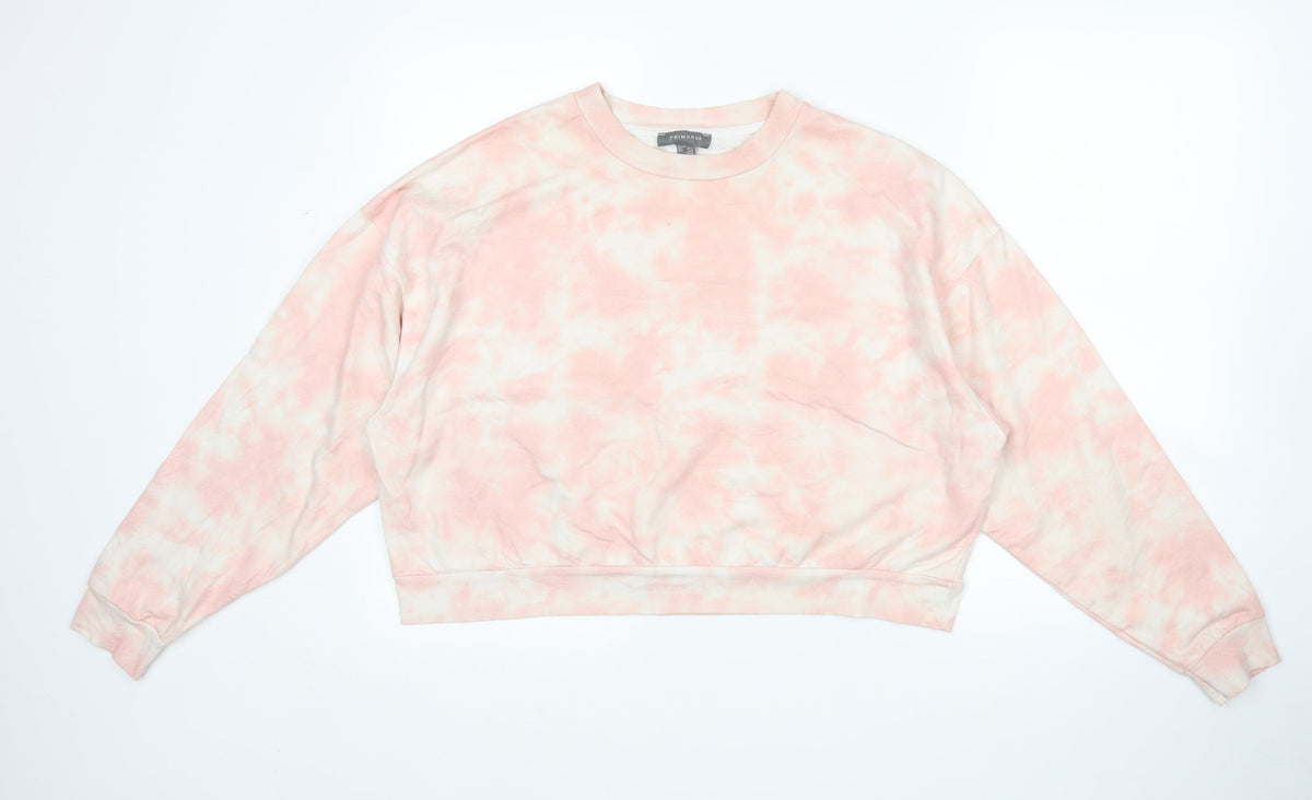 Additional front view of Primark women’s pink cotton pullover sweatshirt, size L
