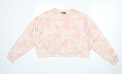 Additional front view of Primark women’s pink cotton pullover sweatshirt, size L