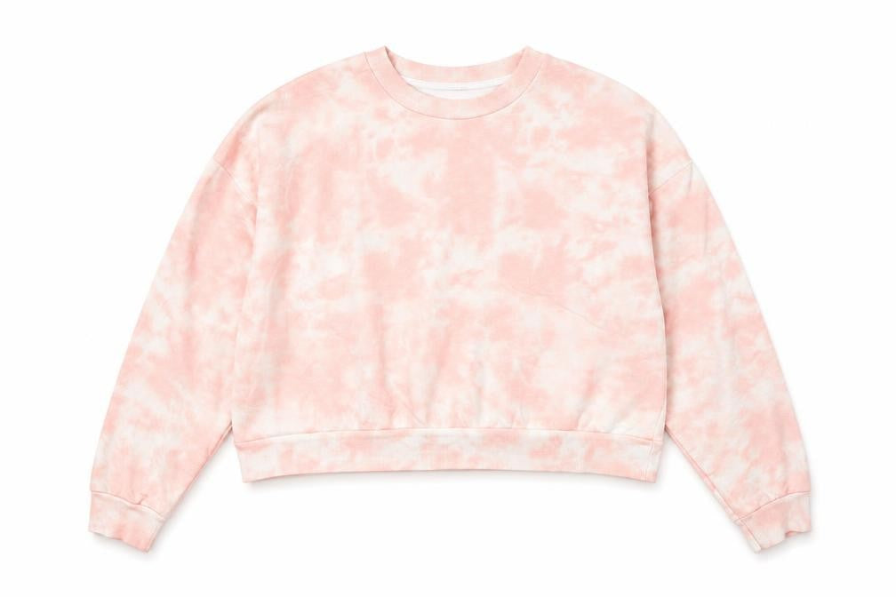 Front view of Primark women’s pink cotton pullover sweatshirt, size L
