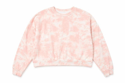 Front view of Primark women’s pink cotton pullover sweatshirt, size L