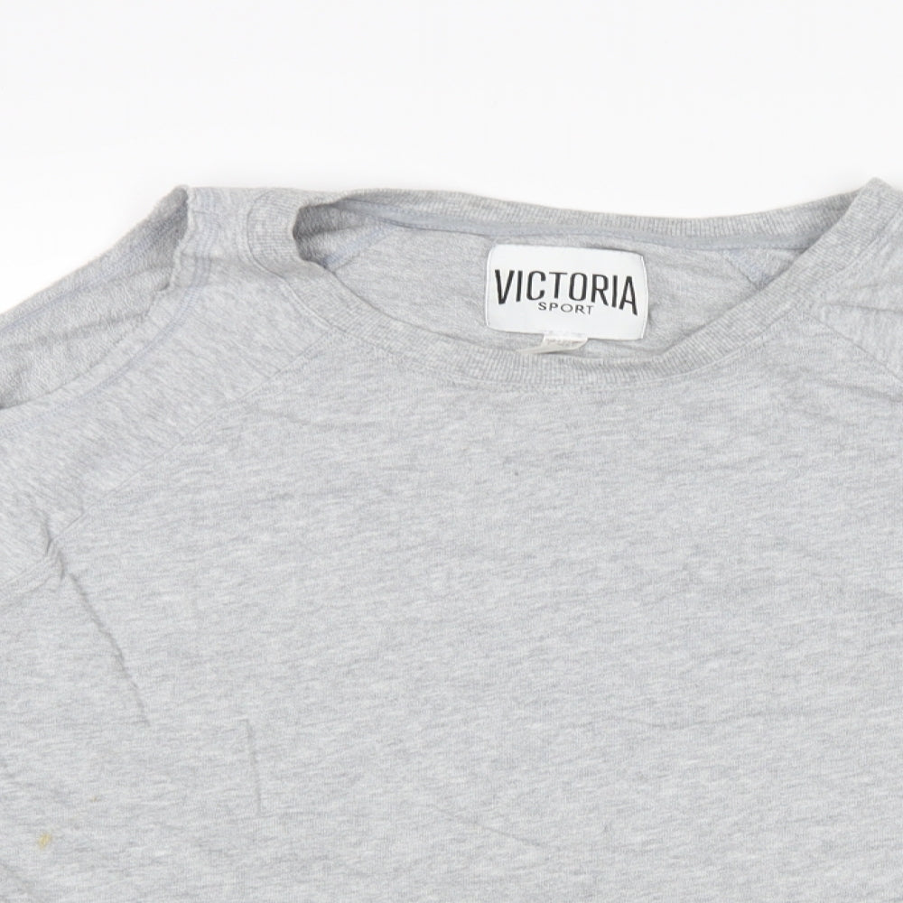 Victoria Sport Womens Grey  Cotton Pullover Sweatshirt Size L