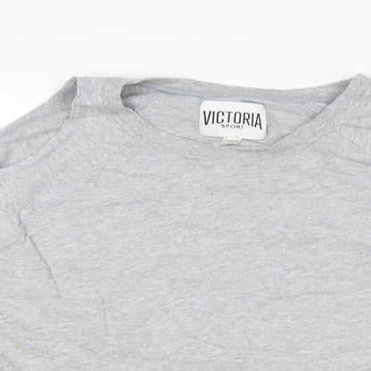 Victoria Sport Womens Grey  Cotton Pullover Sweatshirt Size L