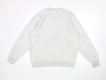 Mens UK Size L Fruit of the Loom Grey Pullover Sweatshirt