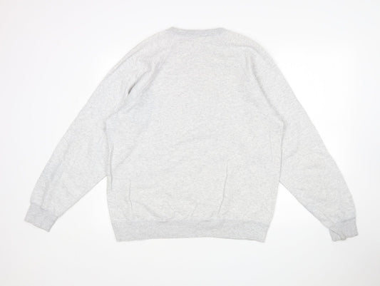 Mens UK Size L Fruit of the Loom Grey Pullover Sweatshirt