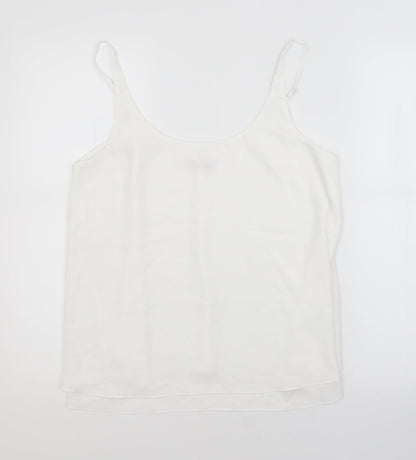 Miss Selfridge Womens White   Basic Tank Size 12 Scoop Neck