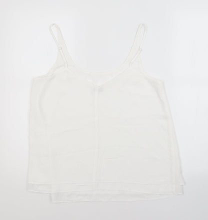 Miss Selfridge Womens White   Basic Tank Size 12 Scoop Neck