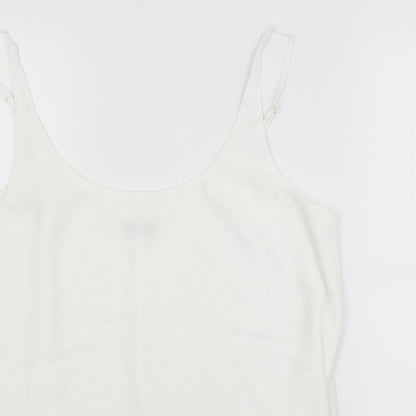 Miss Selfridge Womens White   Basic Tank Size 12 Scoop Neck
