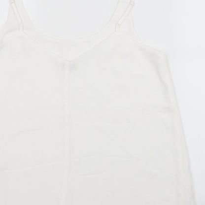 Miss Selfridge Womens White   Basic Tank Size 12 Scoop Neck