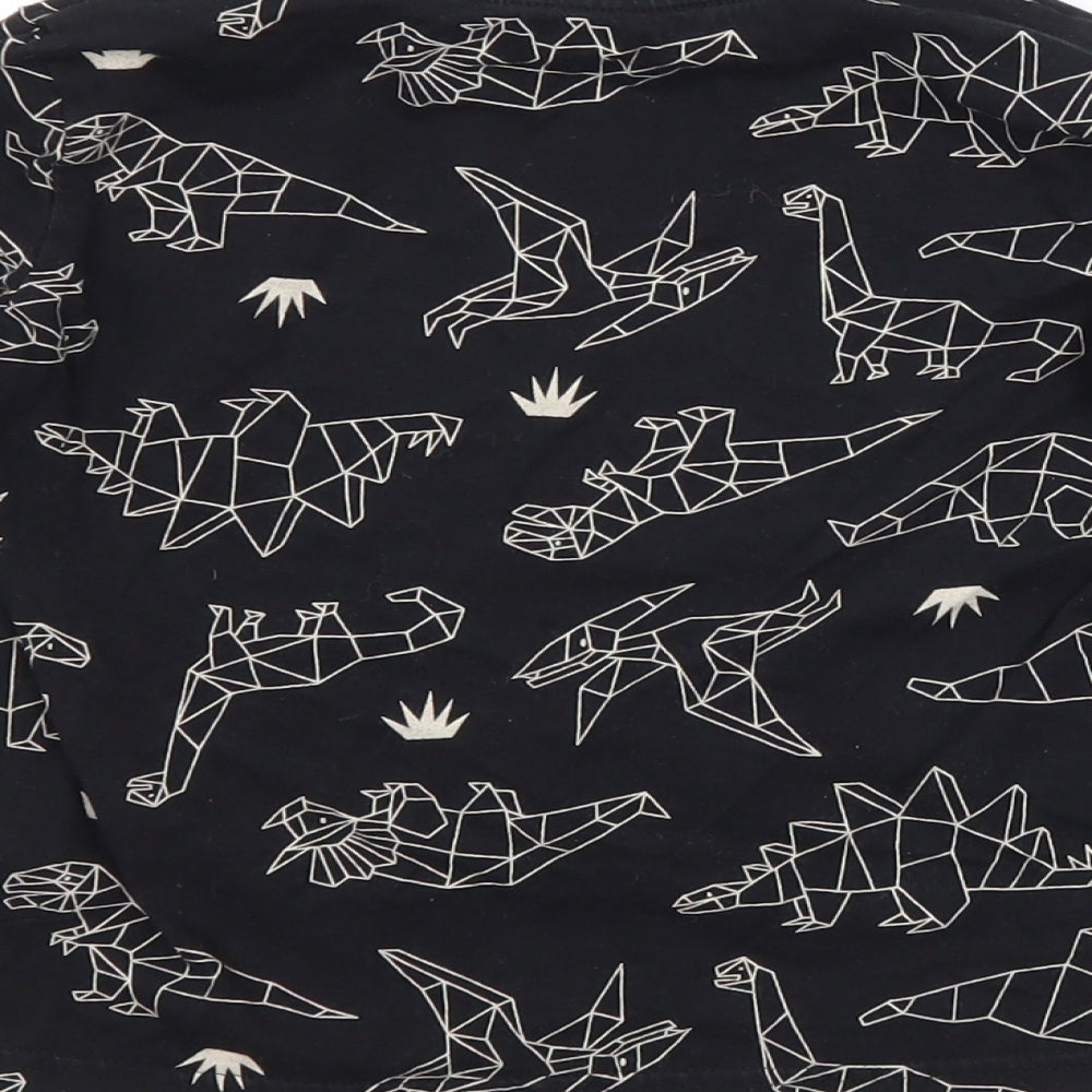F&F Boys Black Animal Print Cotton  Pyjama Top Size 5-6 Years   - DINOSAURS