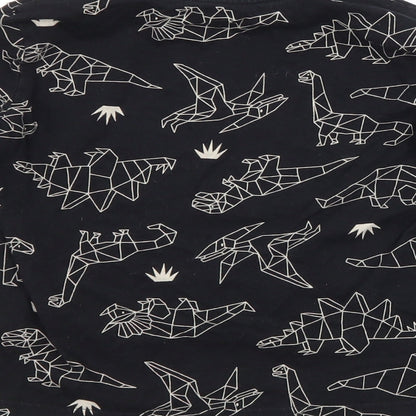 F&F Boys Black Animal Print Cotton  Pyjama Top Size 5-6 Years   - DINOSAURS