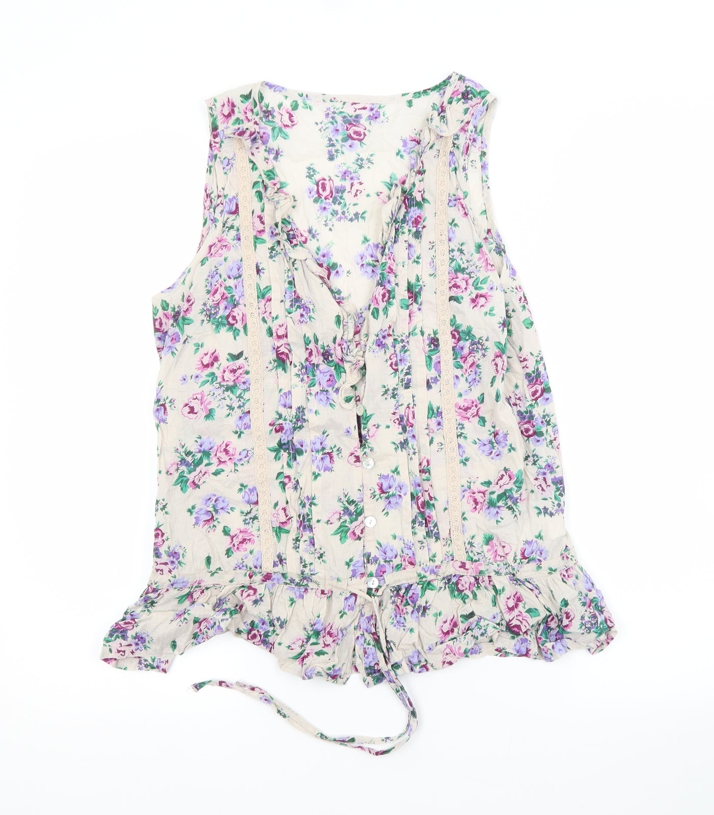 Womens UK Size 10 Peacocks Beige Basic Tank
