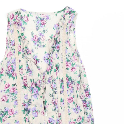 Womens UK Size 10 Peacocks Beige Basic Tank