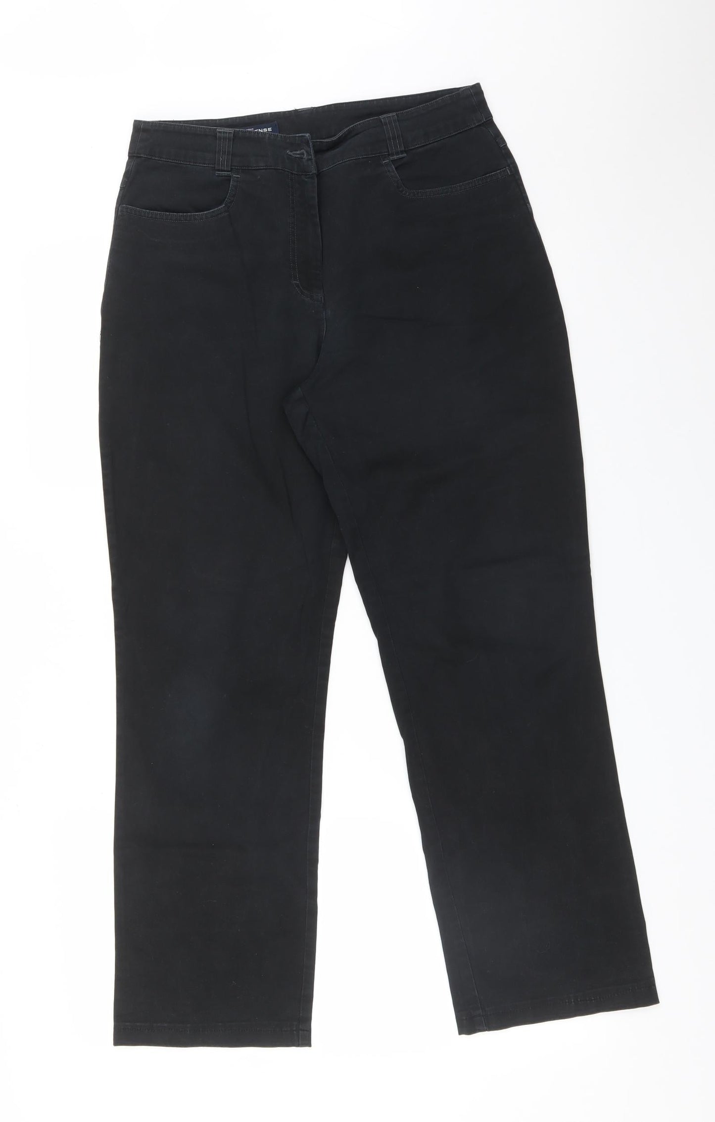Your Sixth Sense Womens Black  Cotton Straight Jeans Size 12 L27 in Regular